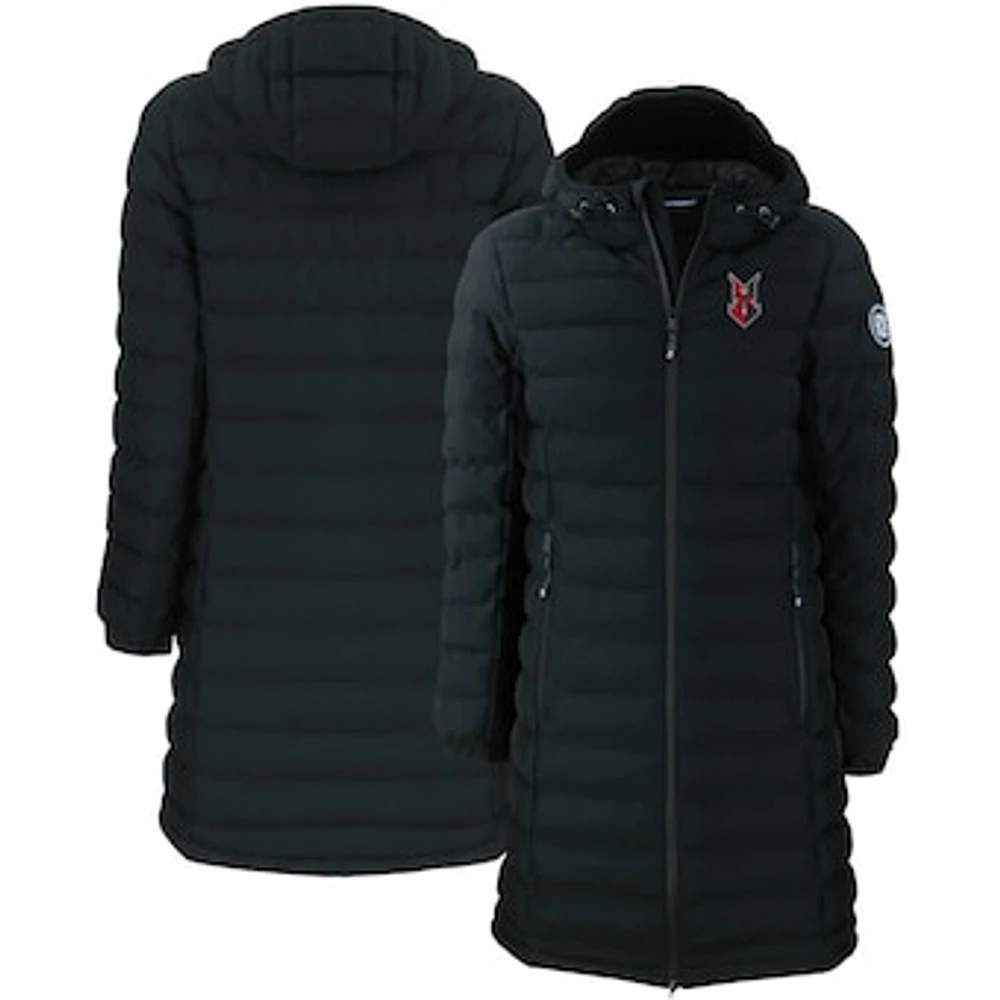 Women's Cutter & Buck Black Indianapolis Indians Mission Ridge Repreve Eco Insulated Long Puffer Jacket