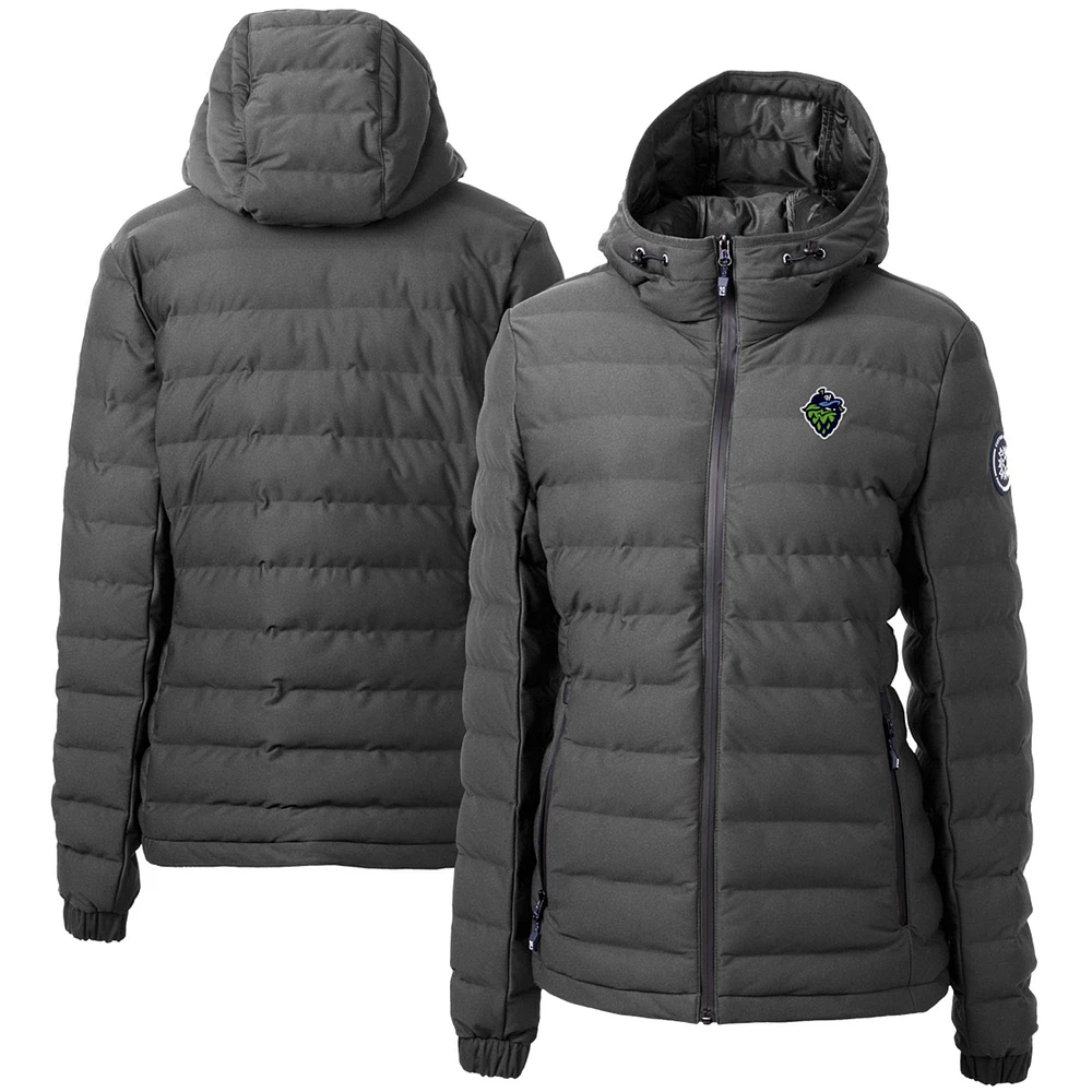 Women's Cutter & Buck Gray Hillsboro Hops Mission Ridge Repreve Puffer Full-Zip Jacket