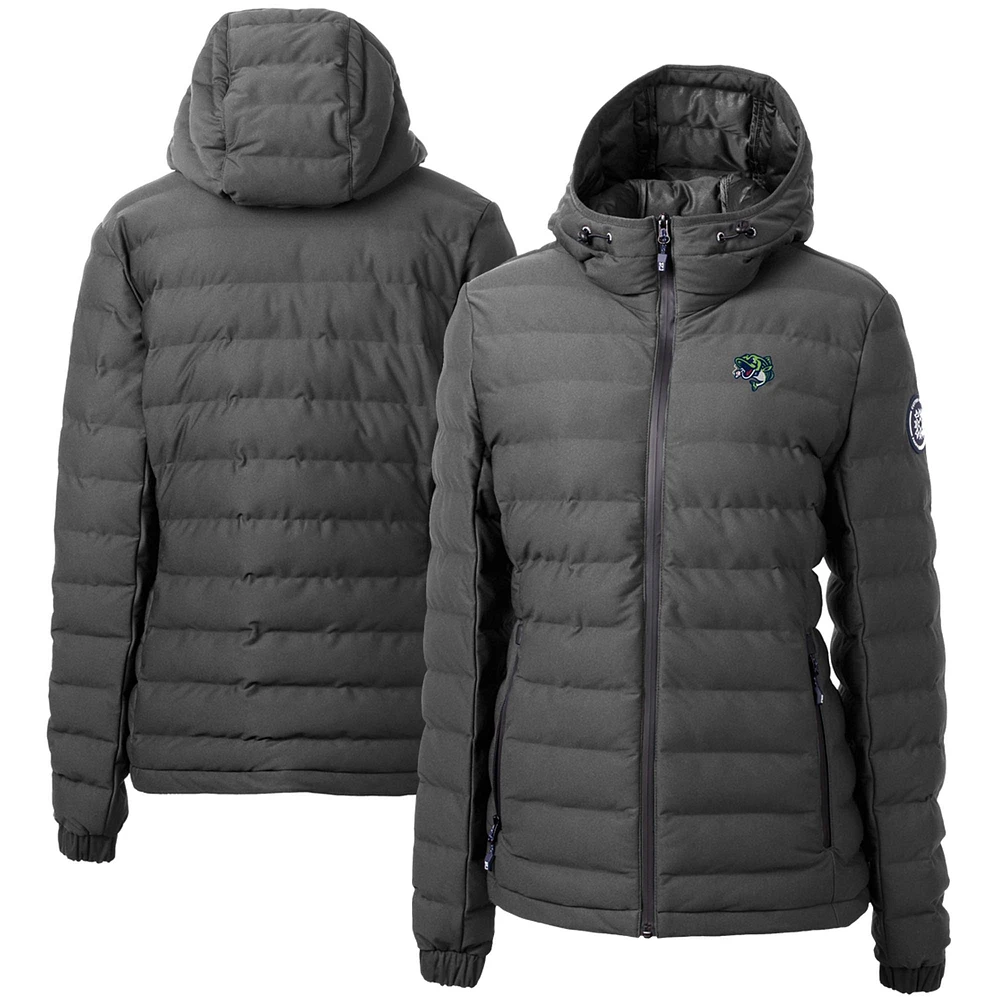 Women's Cutter & Buck Gray Gwinnett Stripers Mission Ridge Repreve Puffer Full-Zip Jacket