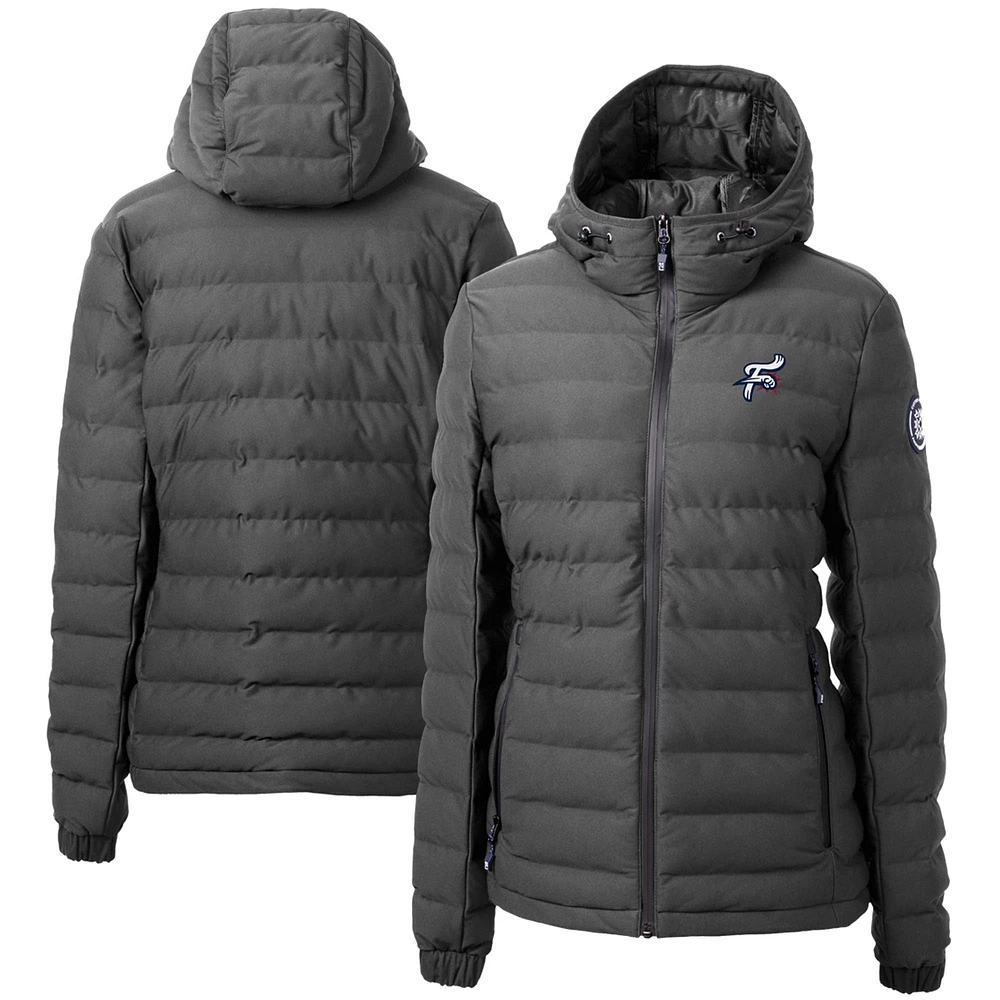 Women's Cutter & Buck Gray Reading Fightin Phils Mission Ridge Repreve Puffer Full-Zip Jacket