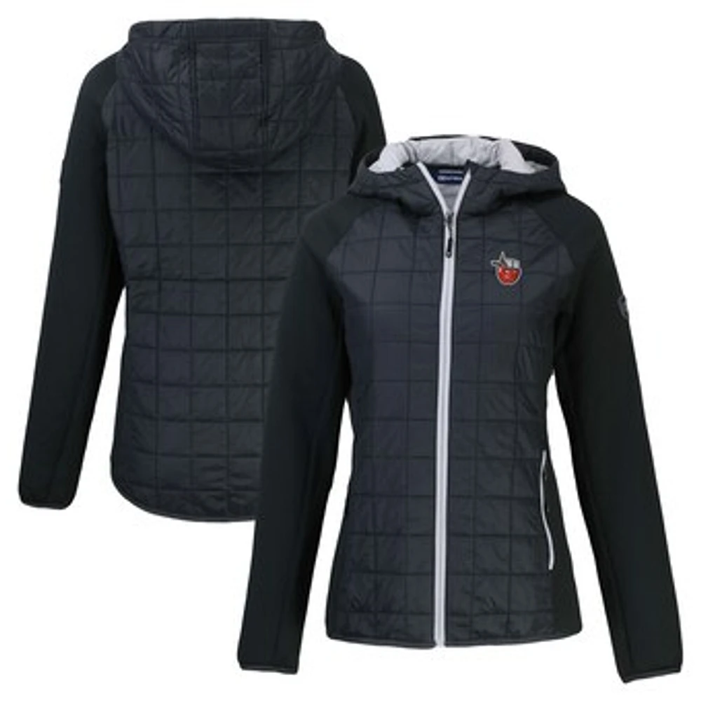 Women's Cutter & Buck Black Fort Wayne TinCaps Rainier Primaloft Eco Raglan Full-Zip Hybrid Jacket