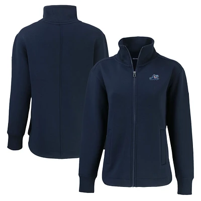 Women's Cutter & Buck Navy West Michigan Whitecaps Roam Eco Recycled Full-Zip Jacket