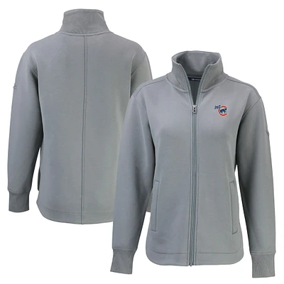 Women's Cutter & Buck Gray Iowa Cubs Roam Eco Recycled Full-Zip Jacket