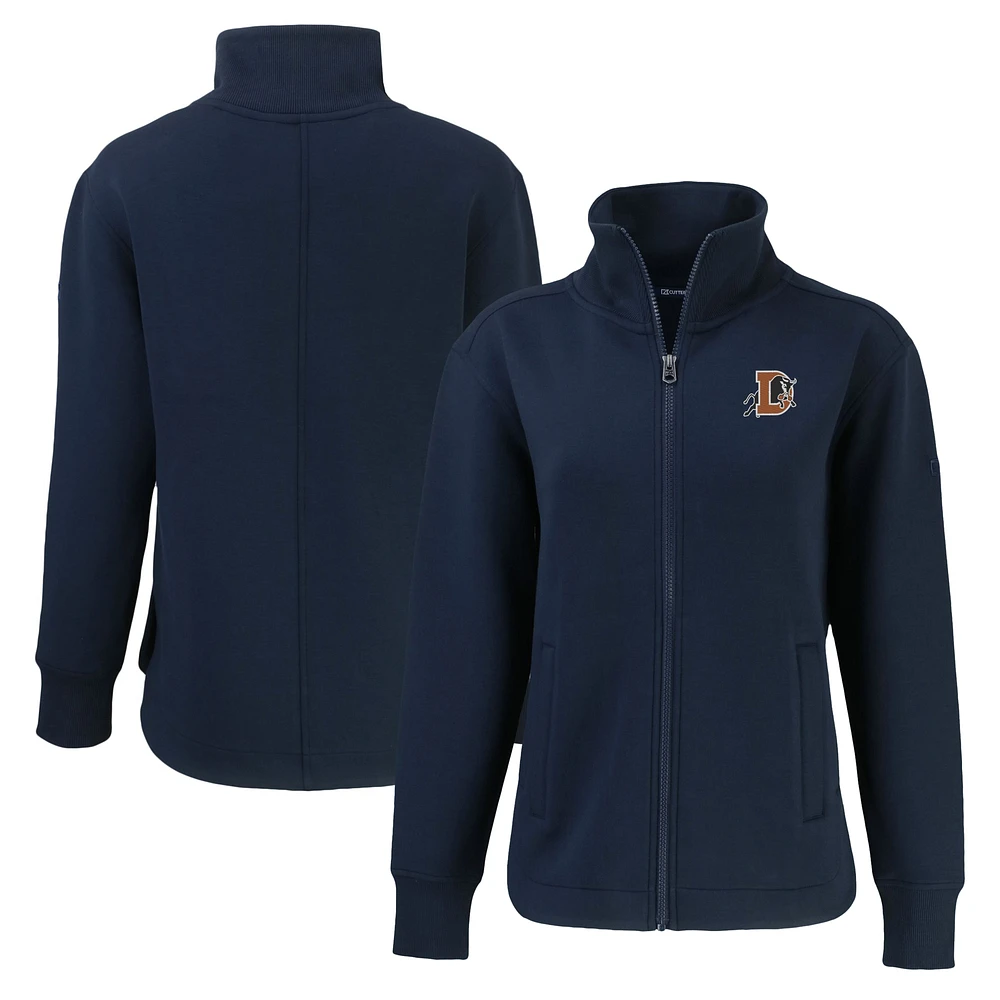 Women's Cutter & Buck Navy Durham Bulls Roam Eco Recycled Full-Zip Jacket