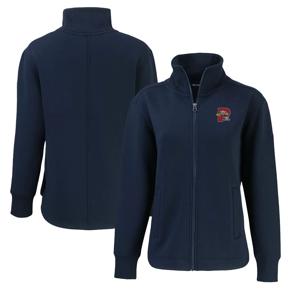 Women's Cutter & Buck Navy Portland Sea Dogs Roam Eco Recycled Full-Zip Jacket
