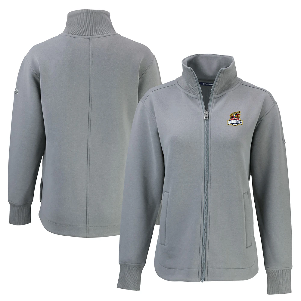 Women's Cutter & Buck Gray Toledo Mud Hens Roam Eco Recycled Full-Zip Jacket