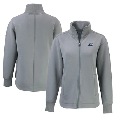 Women's Cutter & Buck Gray West Michigan Whitecaps Roam Eco Recycled Full-Zip Jacket