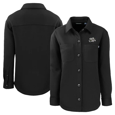 Women's Cutter & Buck Black Omaha Storm Chasers Roam Eco Knit Shirt Jacket