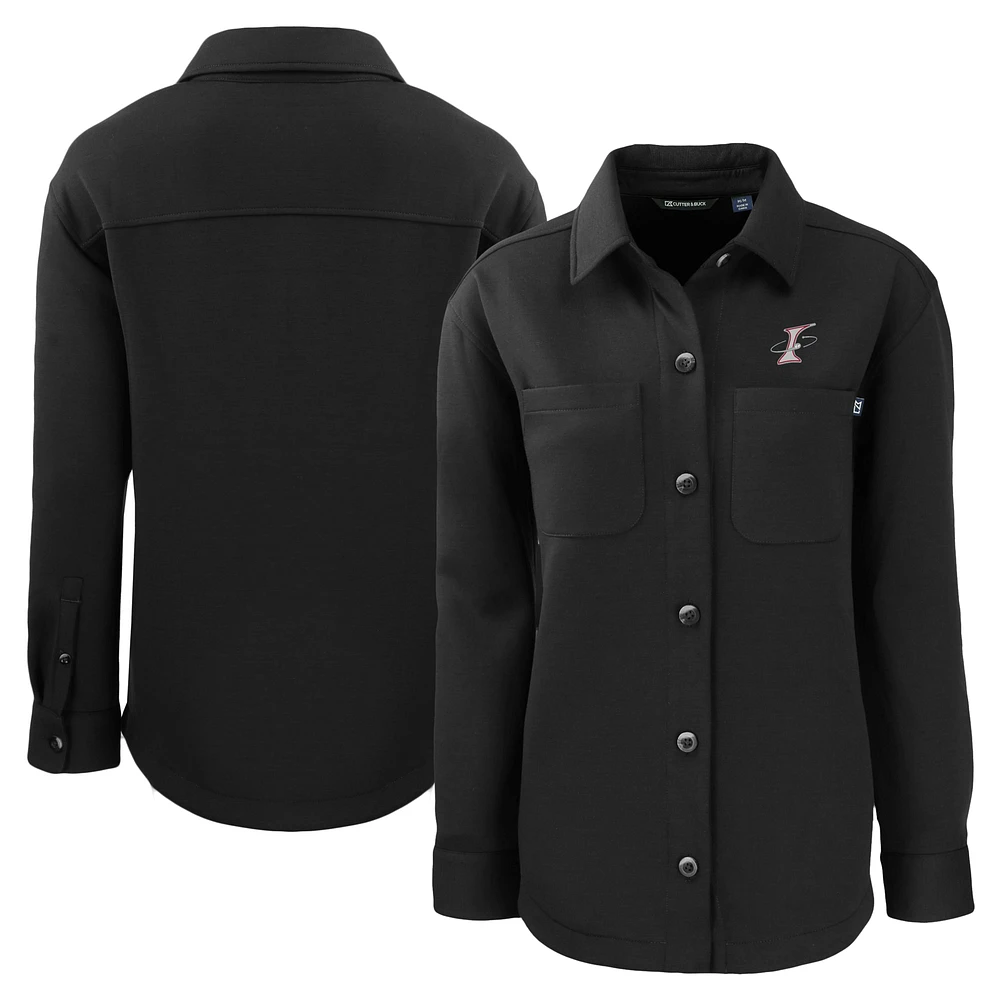 Women's Cutter & Buck Black Albuquerque Isotopes Roam Eco Knit Shirt Jacket