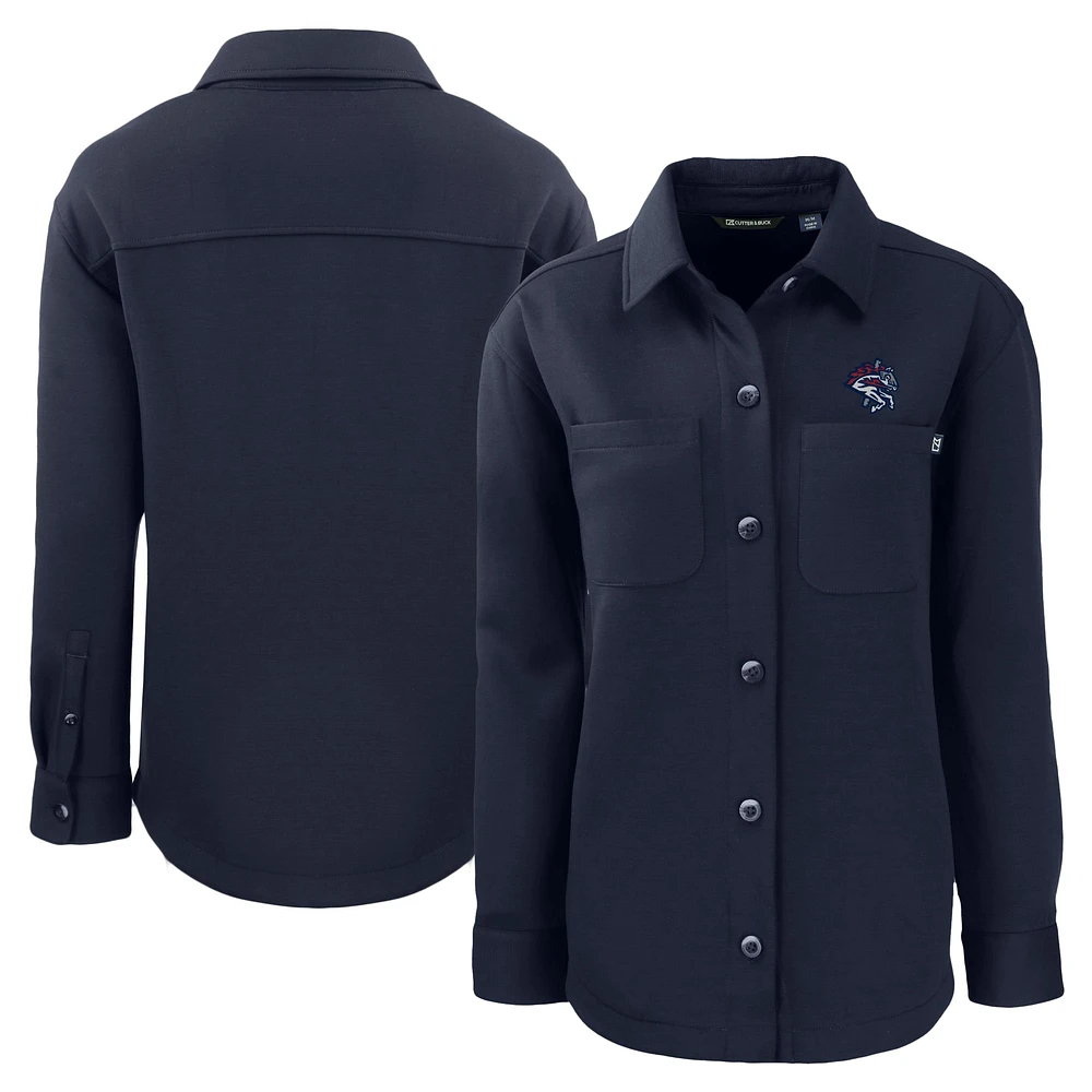 Women's Cutter & Buck Navy Binghamton Rumble Ponies Roam Eco Knit Shirt Jacket