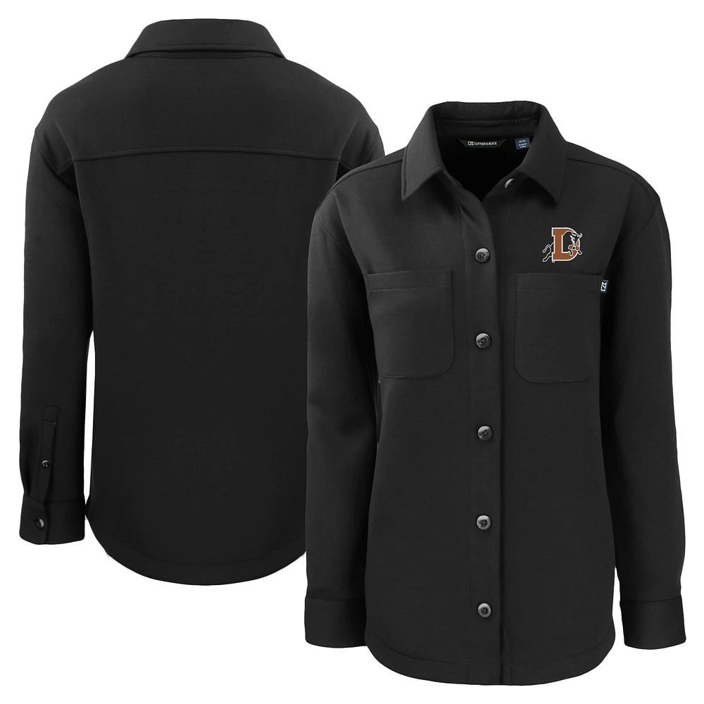 Women's Cutter & Buck Black Durham Bulls Roam Eco Knit Shirt Jacket
