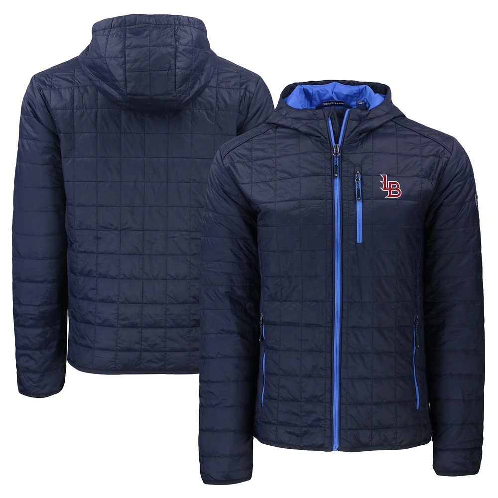 Men's Cutter & Buck Navy Louisville Bats Rainier PrimaLoft Eco Full-Zip Hooded Jacket
