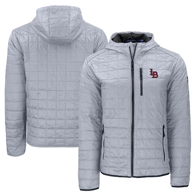 Men's Cutter & Buck Gray Louisville Bats Rainier PrimaLoft Eco Full-Zip Hooded Jacket