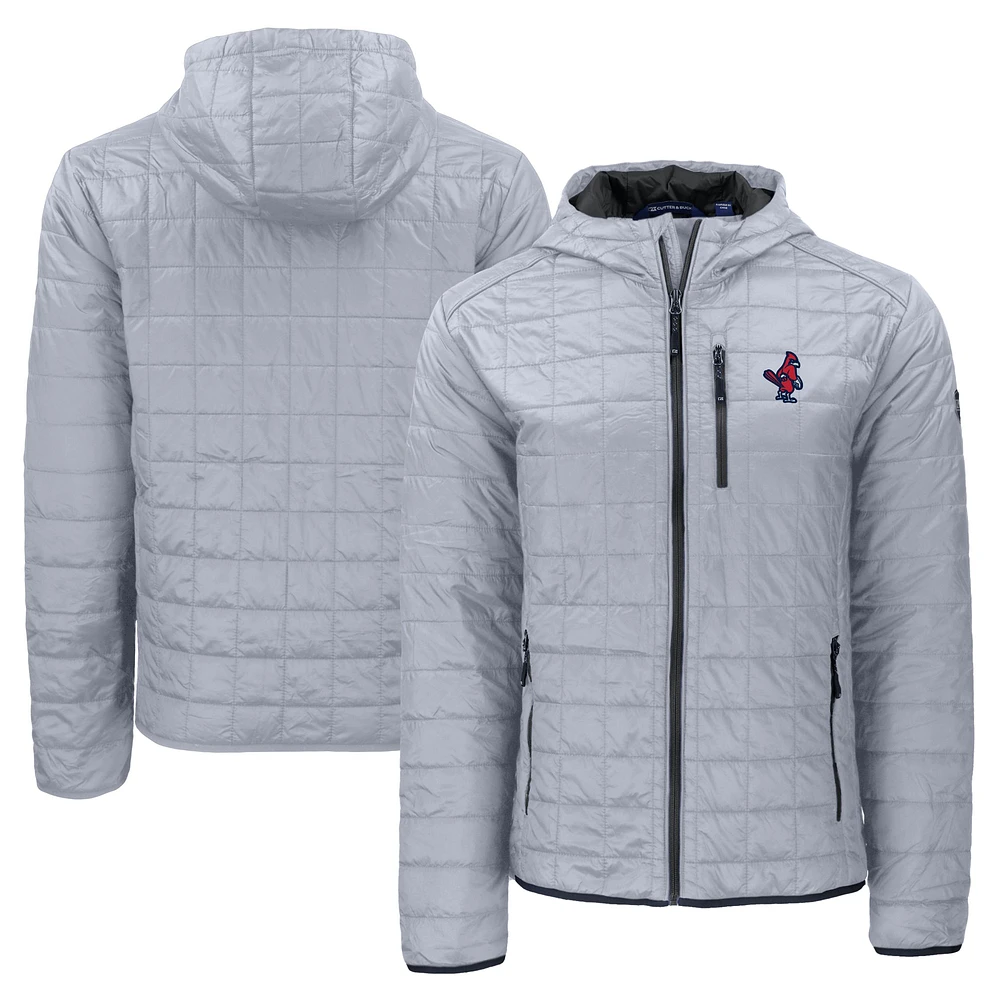 Men's Cutter & Buck Gray Memphis Redbirds Rainier PrimaLoft Eco Full-Zip Hooded Jacket