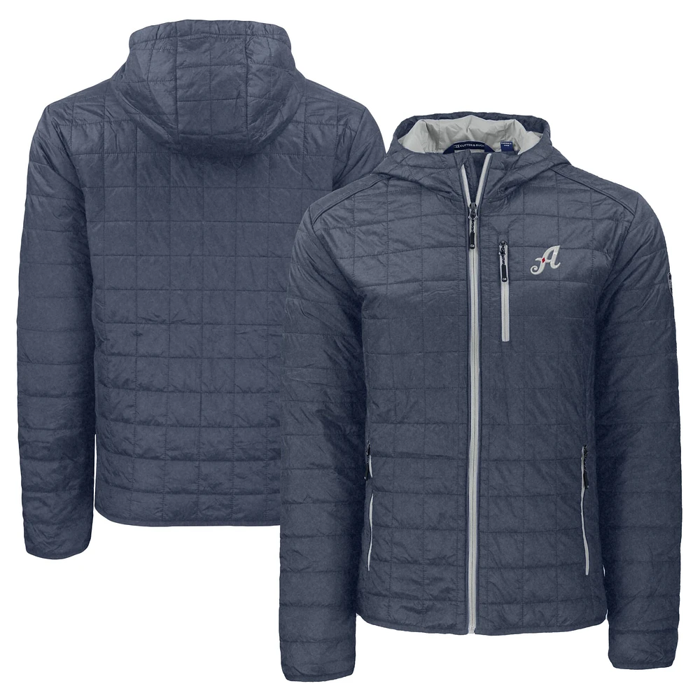 Men's Cutter & Buck Heather Navy Reno Aces Rainier PrimaLoft Eco Full-Zip Hooded Jacket