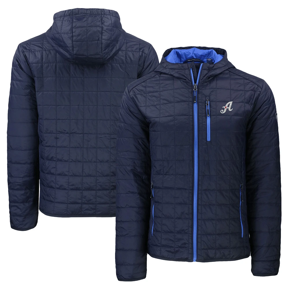 Men's Cutter & Buck Navy Reno Aces Rainier PrimaLoft Eco Full-Zip Hooded Jacket