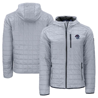 Men's Cutter & Buck Gray Binghamton Rumble Ponies Rainier PrimaLoft Eco Full-Zip Hooded Jacket