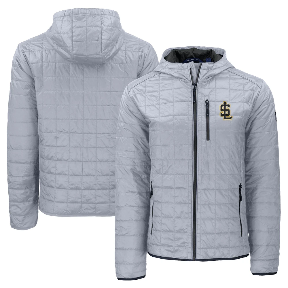 Men's Cutter & Buck Gray Salt Lake Bees Rainier PrimaLoft Eco Full-Zip Hooded Jacket