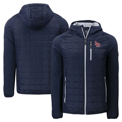 Men's Cutter & Buck Navy Louisville Bats Rainier Primaloft Eco Full-Zip Hybrid Jacket