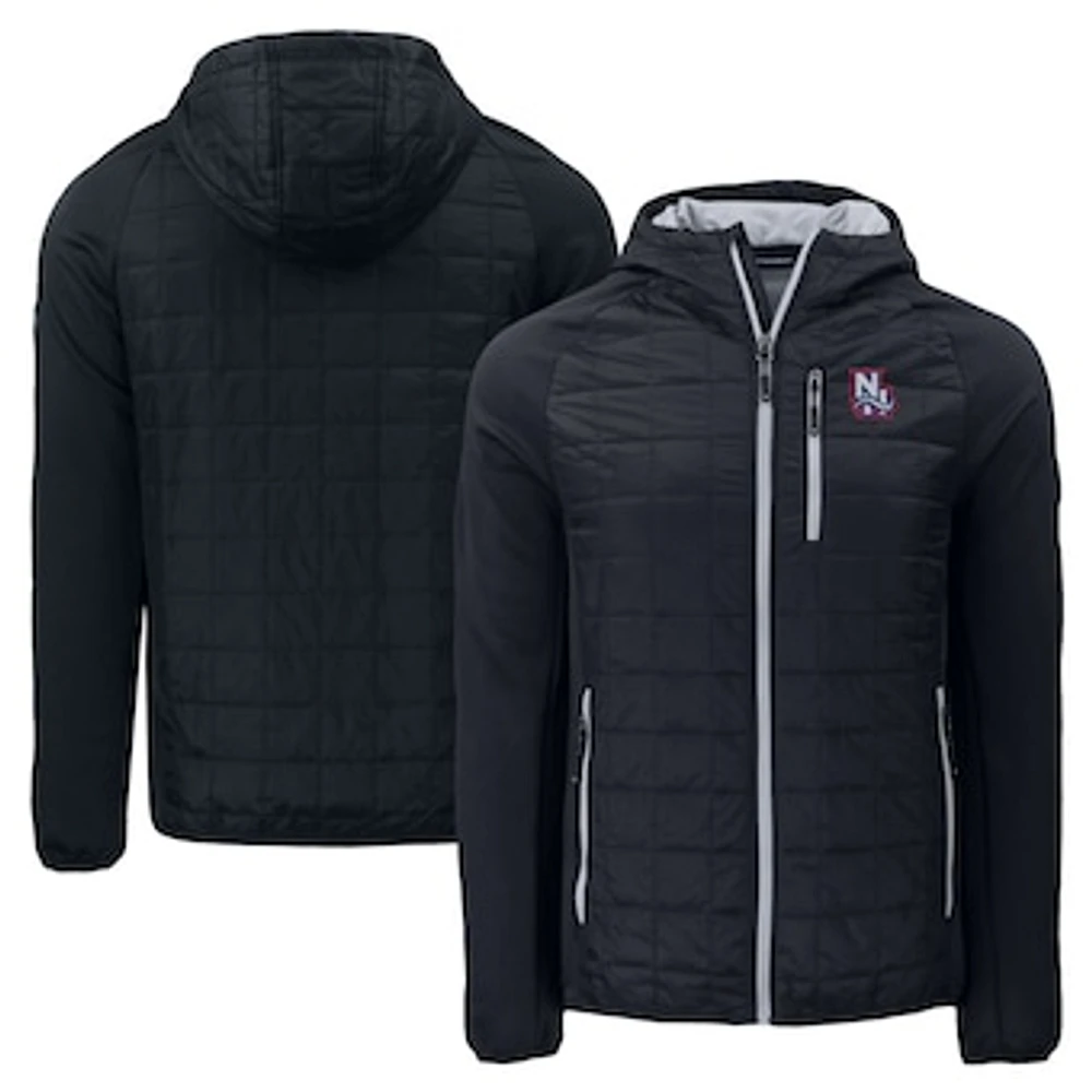 Men's Cutter & Buck Black New Hampshire Fisher Cats Rainier Primaloft Eco Full-Zip Hybrid Jacket