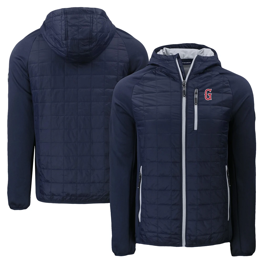Men's Cutter & Buck Navy Greenville Drive Rainier Primaloft Eco Full-Zip Hybrid Jacket