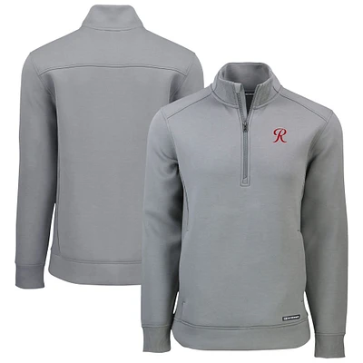 Men's Cutter & Buck Gray Tacoma Rainiers Roam Eco Recycled Quarter-Zip Pullover