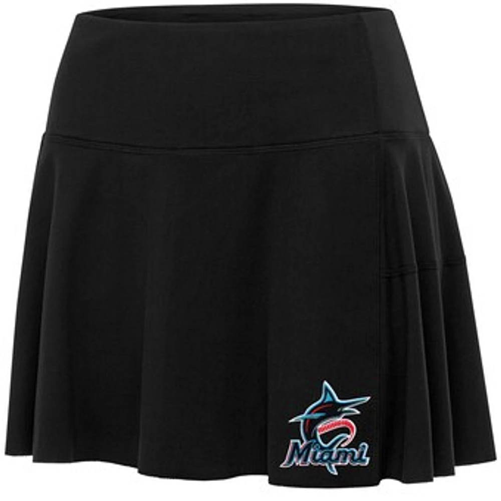 Women's Antigua Black Miami Marlins Raster Skort