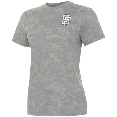 Women's Antigua White San Francisco Giants Brushed Metallic Rogue T-shirt