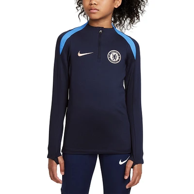Youth Nike Navy Chelsea 2024/25 Strike Drill Performance Quarter-Zip Top