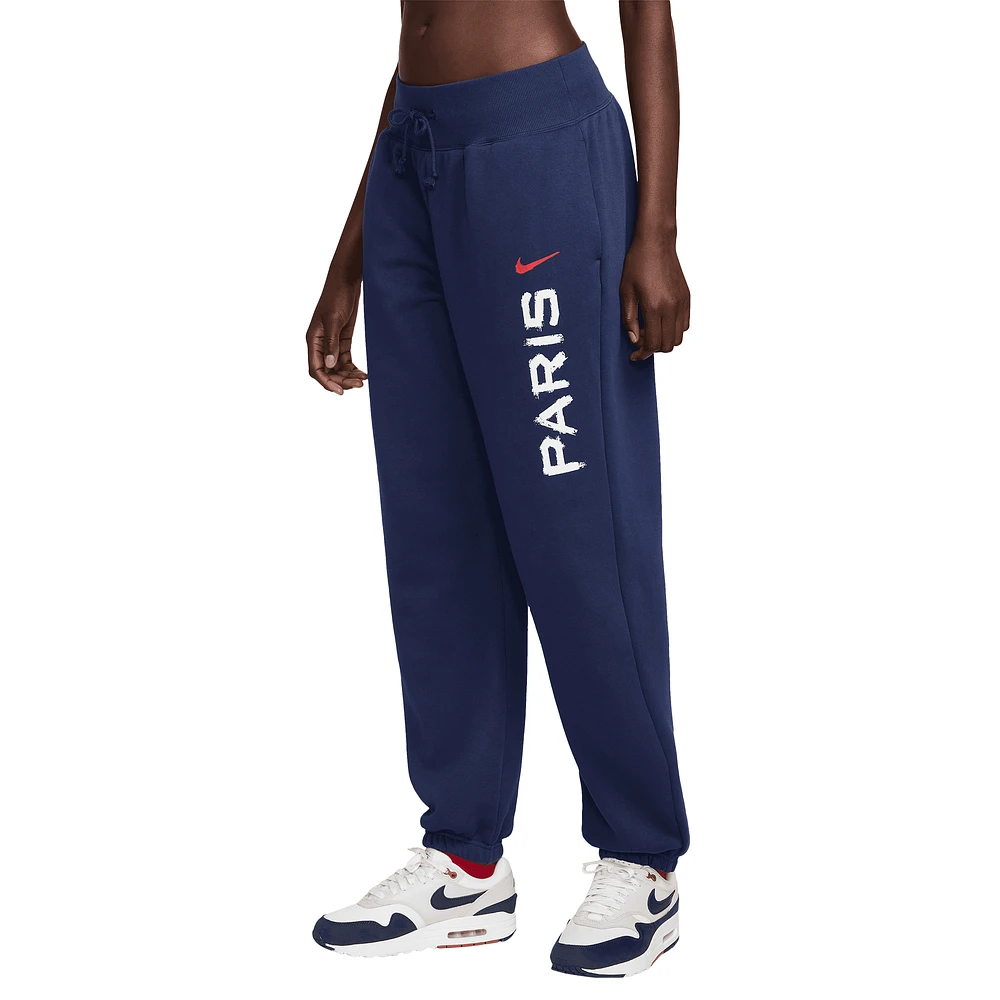 Women's Nike Navy Paris Saint-Germain Phoenix Fleece Pants