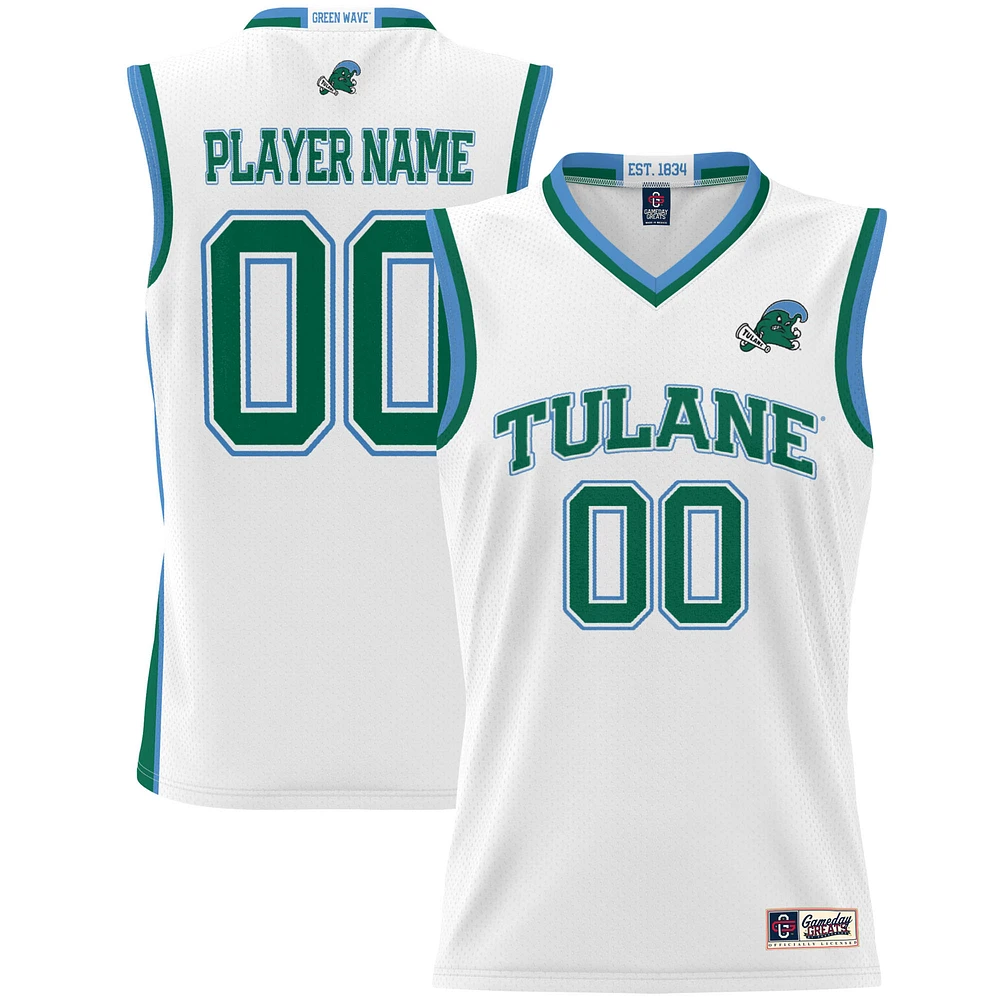 Youth GameDay Greats White Tulane Green Wave NIL Pick-A-Player Lightweight Women's Basketball Jersey