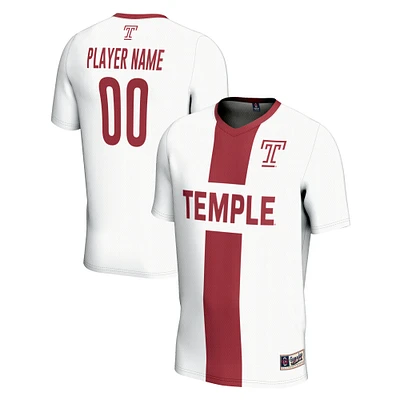 Youth GameDay Greats White Temple Owls NIL Pick-A-Player Lightweight Soccer Jersey