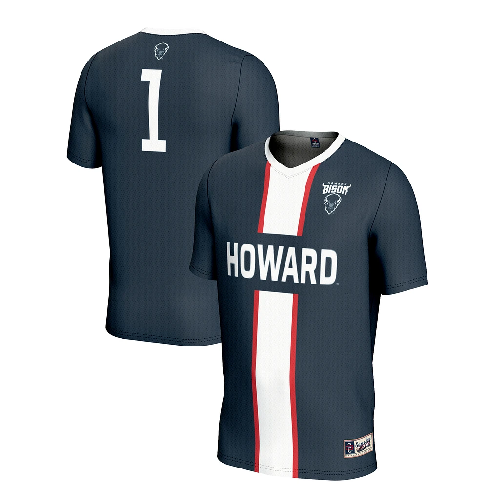 Men's GameDay Greats #1 Navy Howard Bison Lightweight Soccer Fashion Jersey