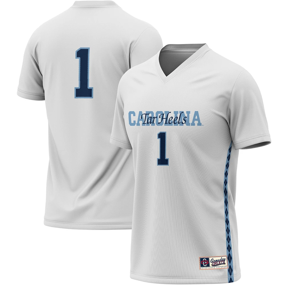 Youth GameDay Greats #1 White North Carolina Tar Heels Women's Soccer Lightweight Fashion Jersey
