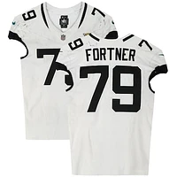 Luke Fortner Jacksonville Jaguars Game-Used #79 White Jersey vs. Houston Texans on November 26, 2023