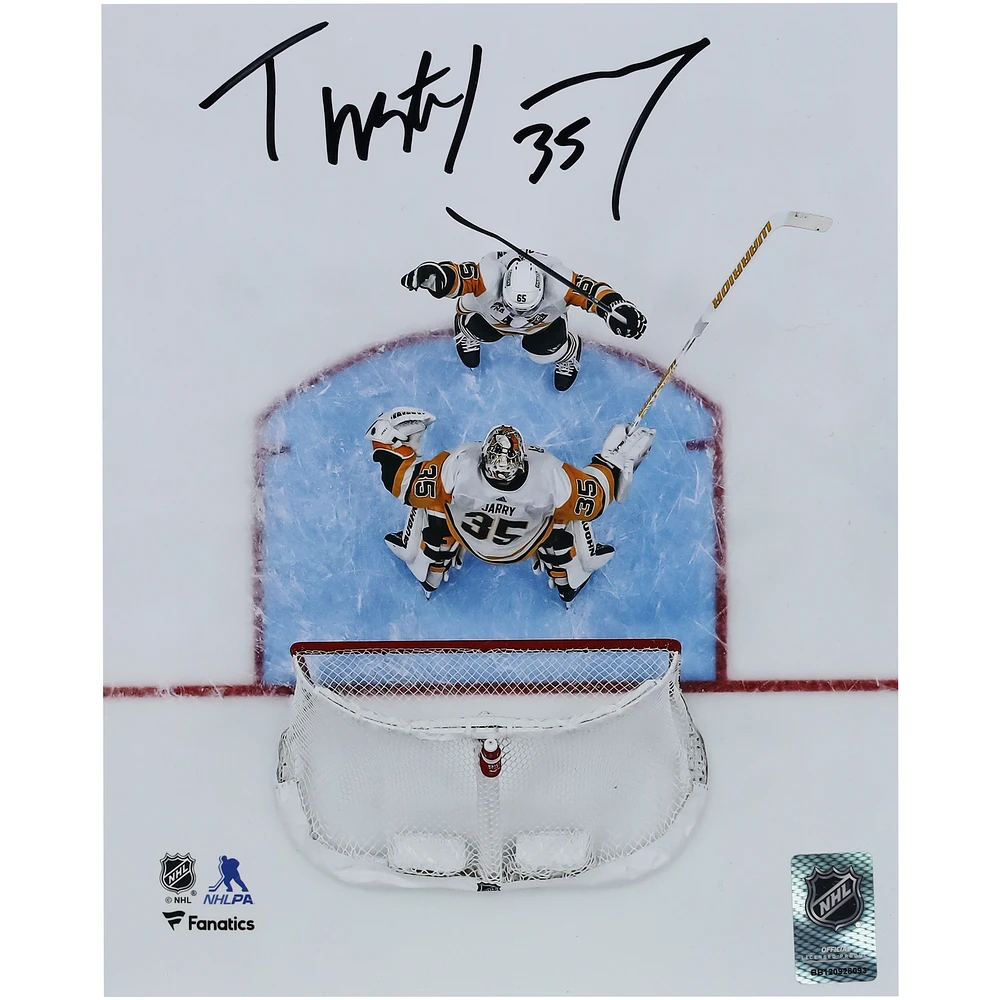 Tristan Jarry Pittsburgh Penguins Autographed 8" x 10" Goalie Goal Celebration Photograph