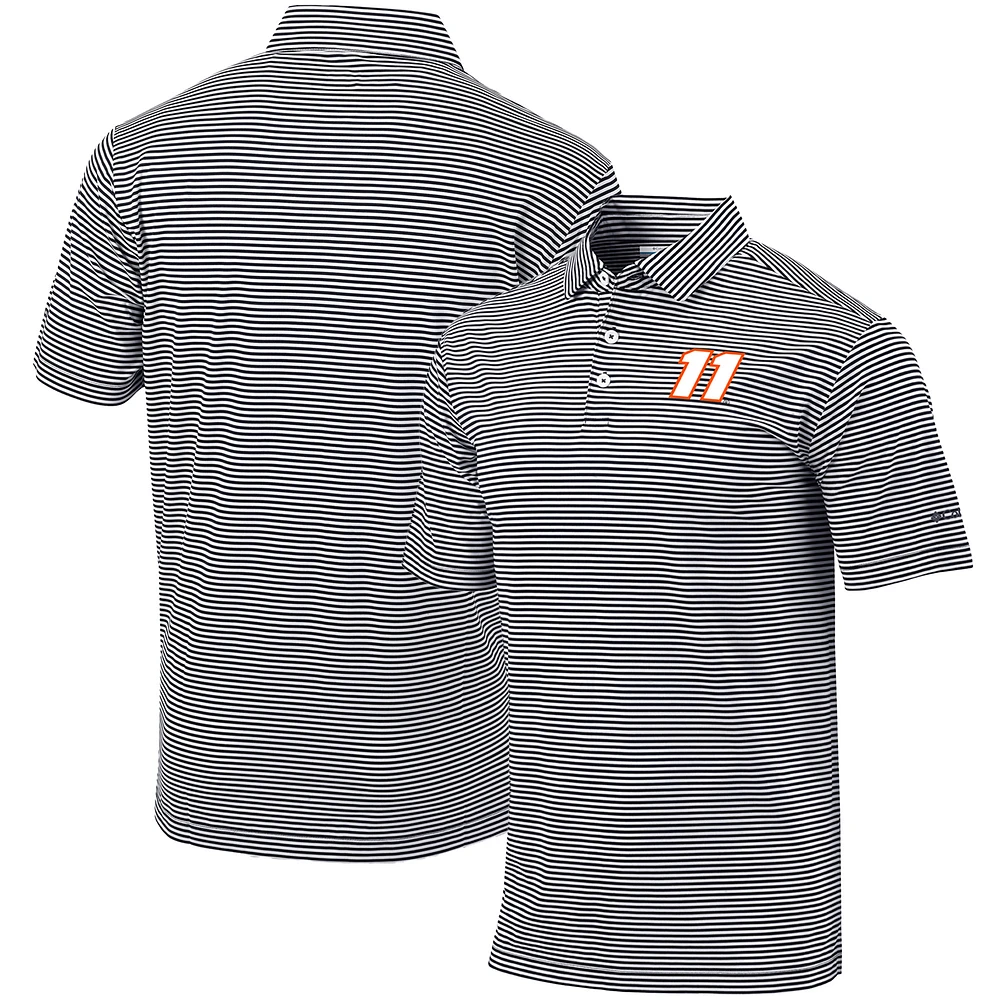 Men's Columbia Black Denny Hamlin Omni-Wick Club Invite Polo
