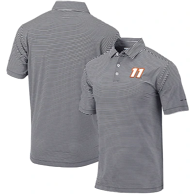 Men's Columbia  Black Denny Hamlin Omni-Wick Club Invite Polo