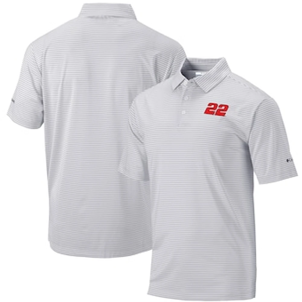 Men's Columbia Gray Joey Logano Omni-Wick Club Invite Polo