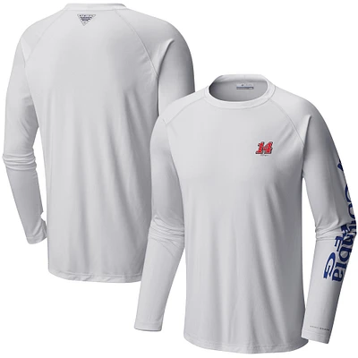 Men's Columbia  White Chase Briscoe Terminal Tackle Omni-Shade Long Sleeve T-Shirt