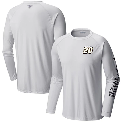 Men's Columbia White Christopher Bell Terminal Tackle Omni-Shade Long Sleeve T-Shirt