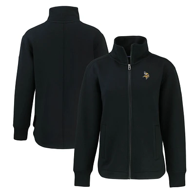 Women's Cutter & Buck Black Minnesota Vikings Roam Eco Recycled Full-Zip Jacket