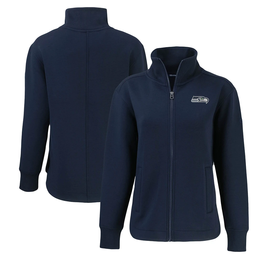 Women's Cutter & Buck Navy Seattle Seahawks Roam Eco Recycled Full-Zip Jacket