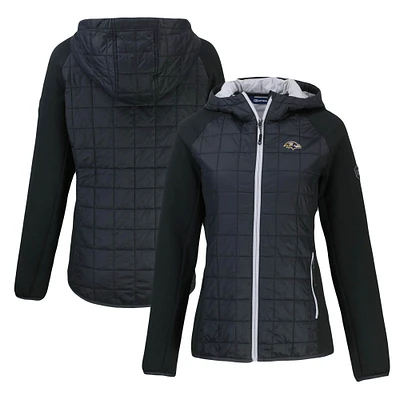 Women's Cutter & Buck Black Baltimore Ravens Rainier Primaloft Eco Full-Zip Hybrid Jacket