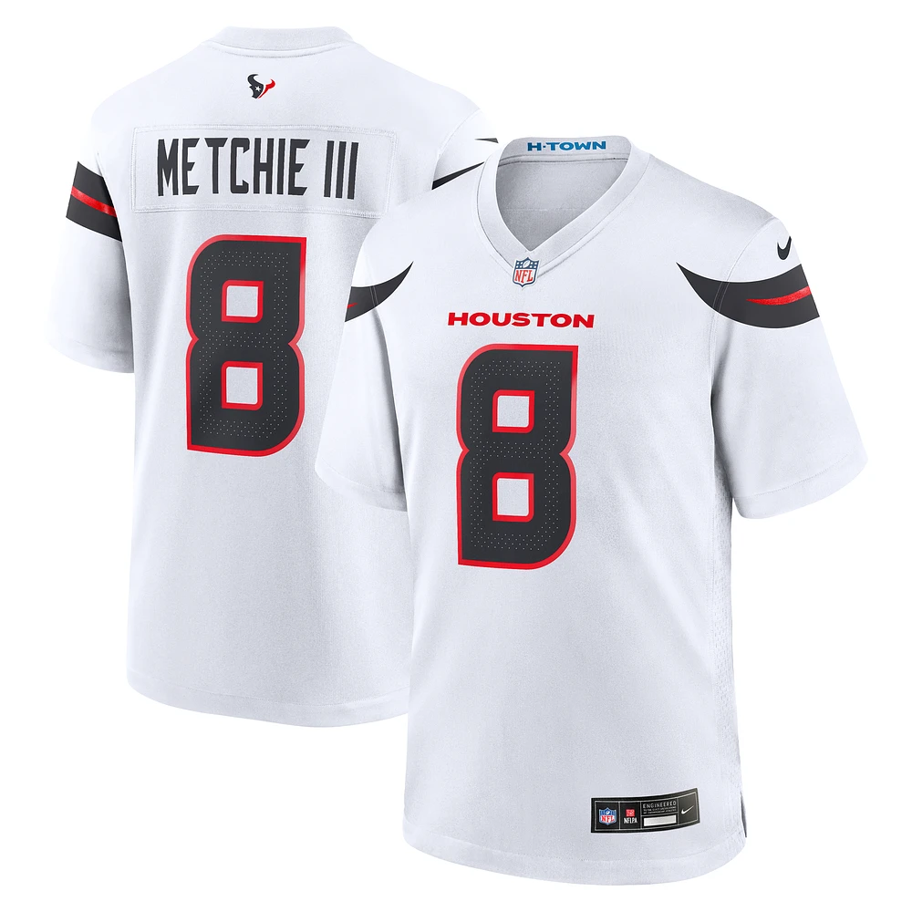 Men's Nike John Metchie III White Houston Texans Game Jersey