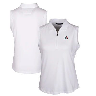 Women's Cutter & Buck White Arizona Diamondbacks Forge Stretch Sleeveless Polo
