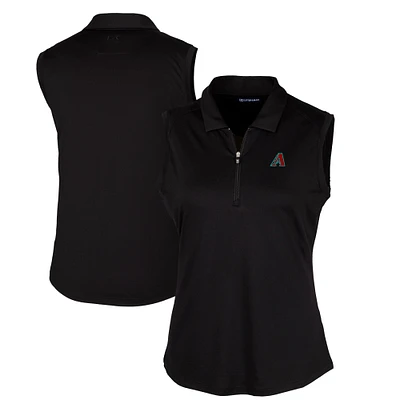 Women's Cutter & Buck Black Arizona Diamondbacks Forge Stretch Sleeveless Polo