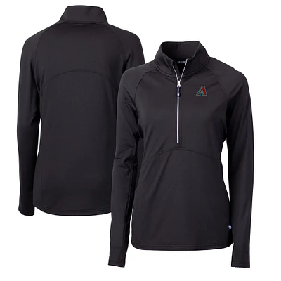 Women's Cutter & Buck Black Arizona Diamondbacks Adapt Eco Knit Stretch Recycled Half-Zip Pullover Top