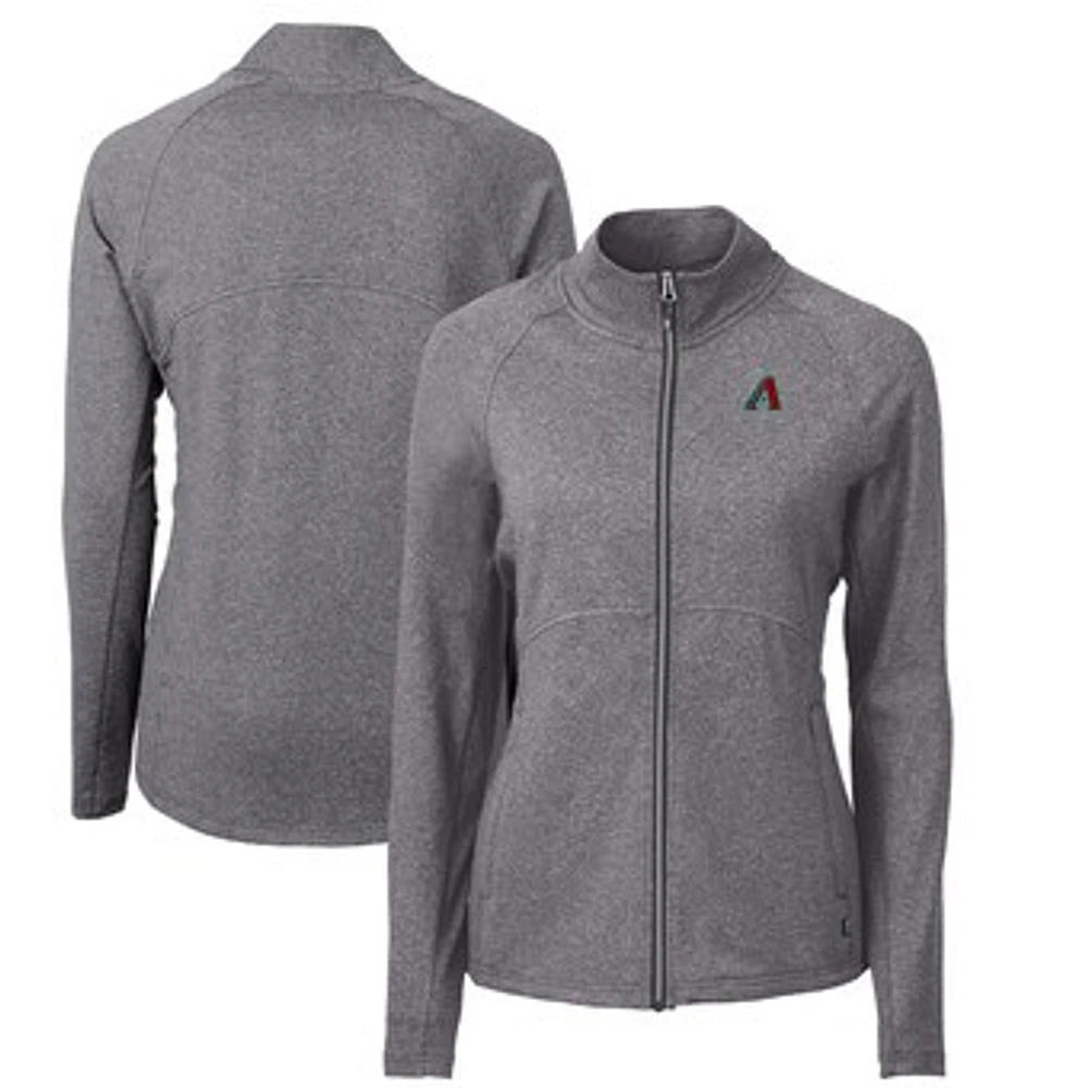 Women's Cutter & Buck Heather Arizona Diamondbacks Adapt Eco Knit Recycled Full-Zip Jacket