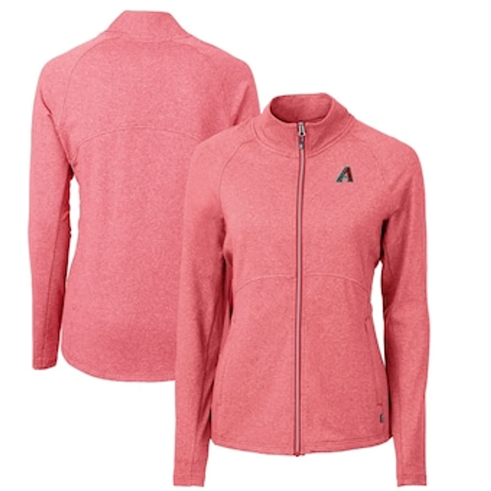 Women's Cutter & Buck Heather Arizona Diamondbacks Adapt Eco Knit Recycled Full-Zip Jacket